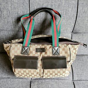 GUCCI GG Monogram Medium Double Pocket Tote